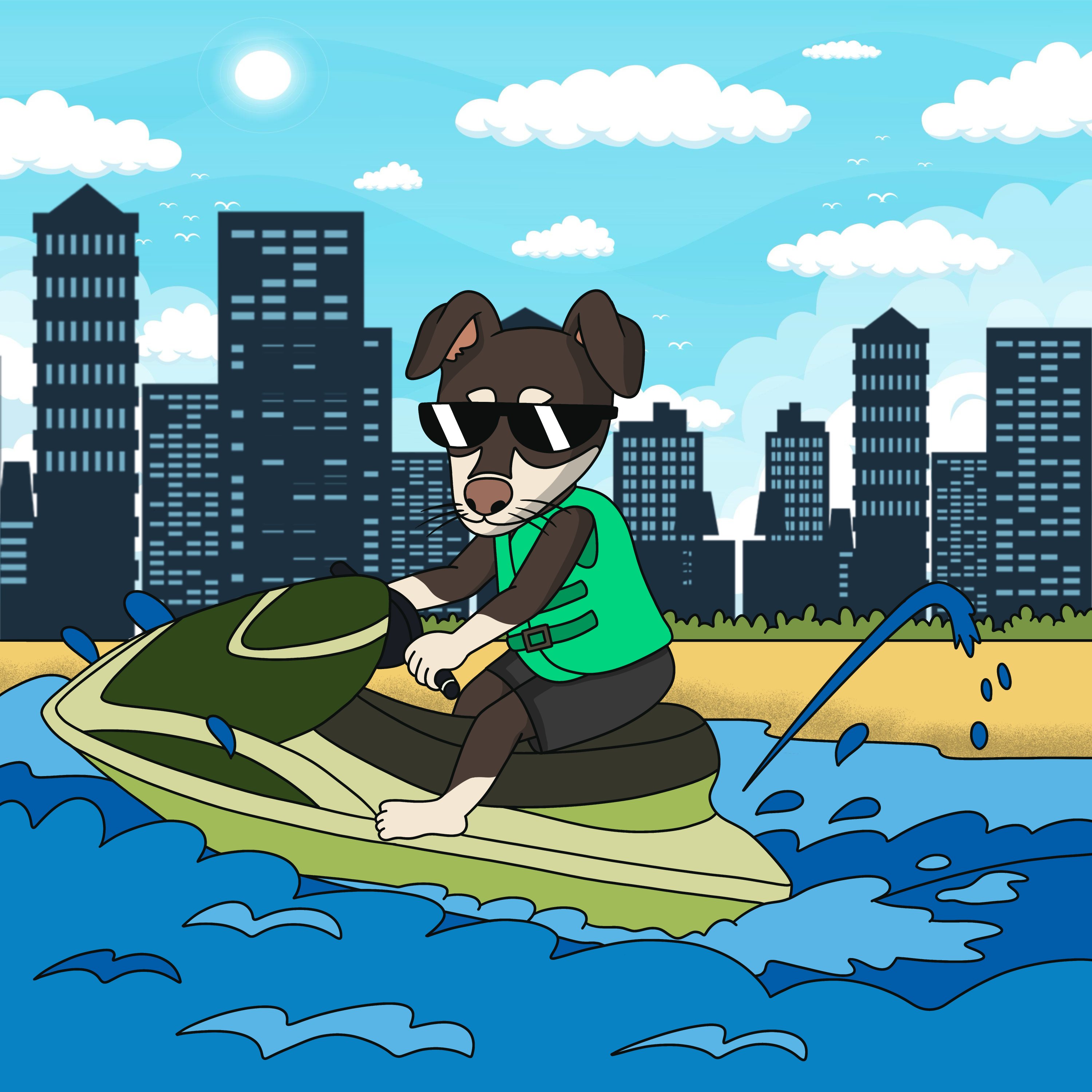 Chester on a jet ski