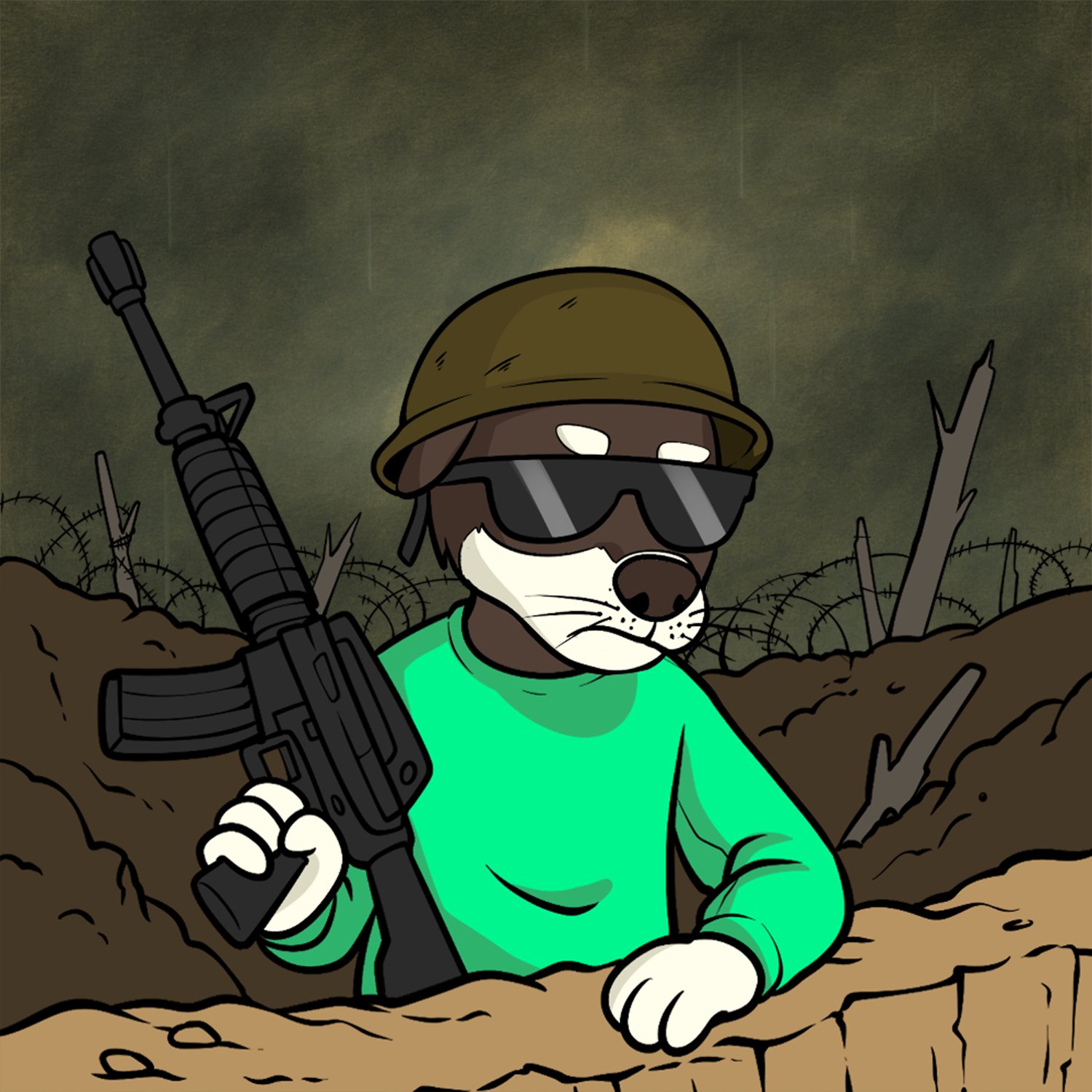 Chester in a trench