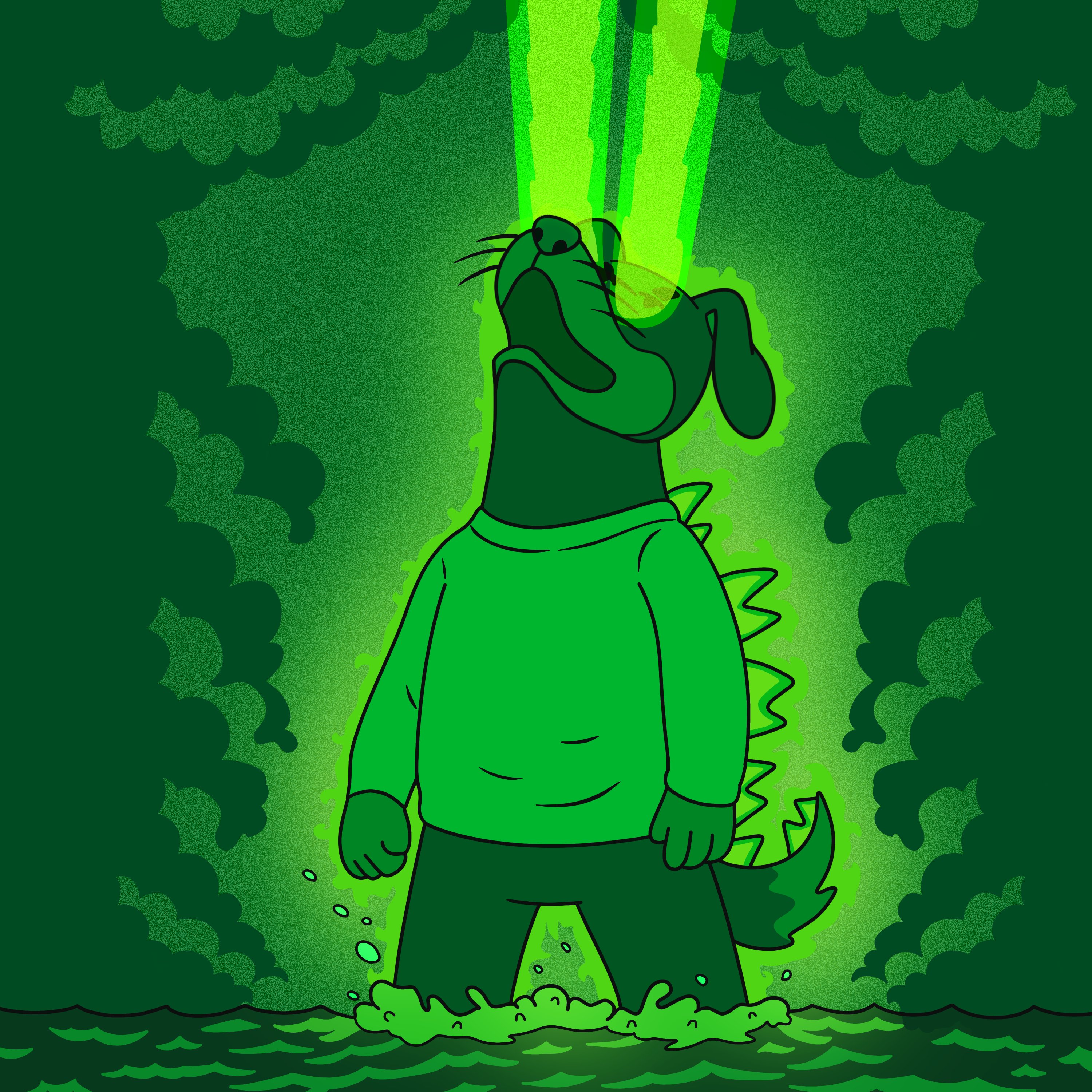 Chester as Godzilla